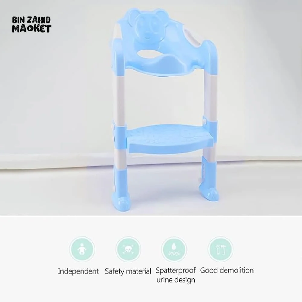 CHILDREN'S TOILET LADDER CHAIR – TODDLER TRAINING SEAT FOR BOYS & GIRLS WITH NON-SLIP STEPS - BLUE - Image 5