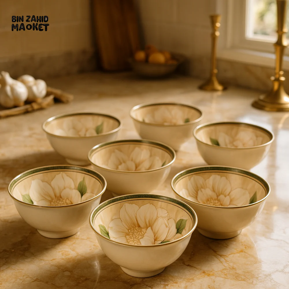 CLASSIC FLORAL CERAMIC BOWLS – 6 PIECES BOXED SET - Image 2