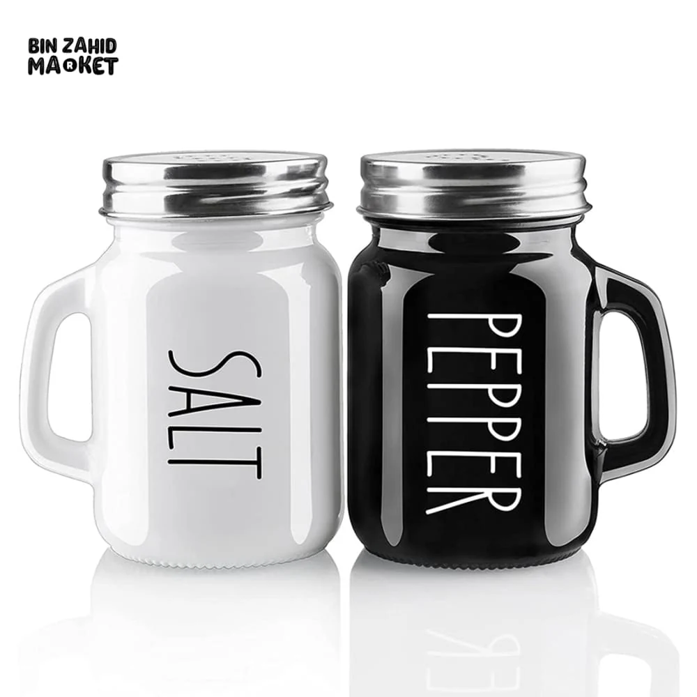 CLASSIC VINTAGE GLASS SALT AND PEPPER SHAKERS – 2-PIECE SET FOR KITCHEN TABLE & DINING - Image 2