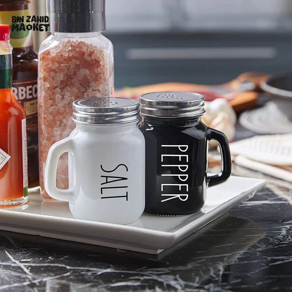 CLASSIC VINTAGE GLASS SALT AND PEPPER SHAKERS – 2-PIECE SET FOR KITCHEN TABLE & DINING - Image 3