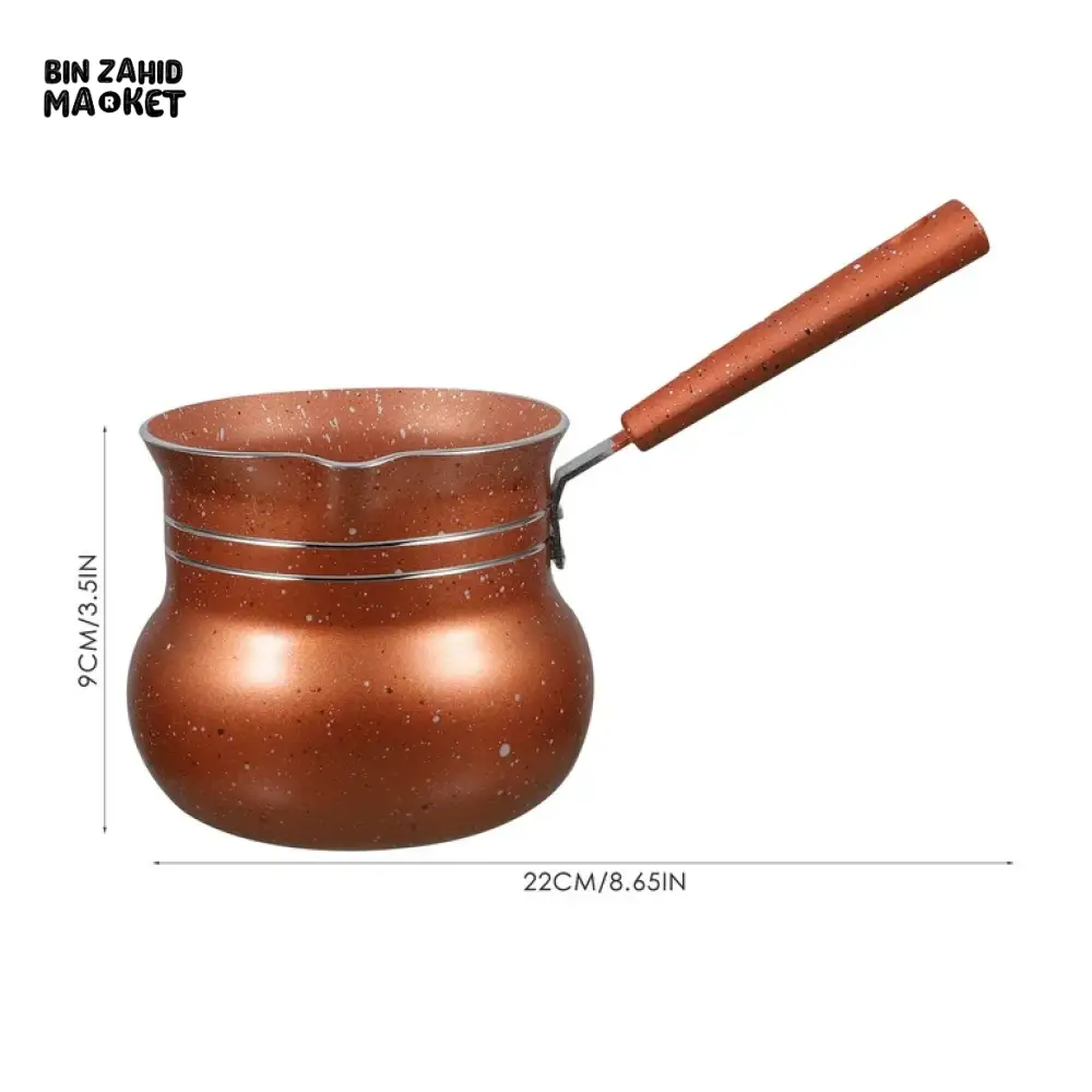 COFFEE POT, BREAKFAST MILK POT, BUTTER WARMER, NON-STICK SMALL COOKING POT - 11CM - Image 2