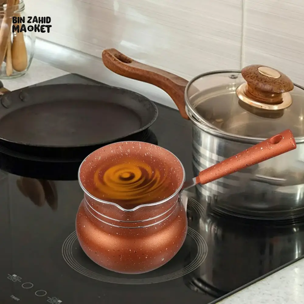 COFFEE POT, BREAKFAST MILK POT, BUTTER WARMER, NON-STICK SMALL COOKING POT - 11CM - Image 3