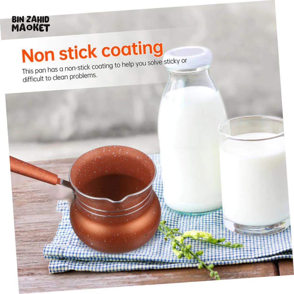 COFFEE POT, BREAKFAST MILK POT, BUTTER WARMER, NON-STICK SMALL COOKING POT - 11CM - Image 4