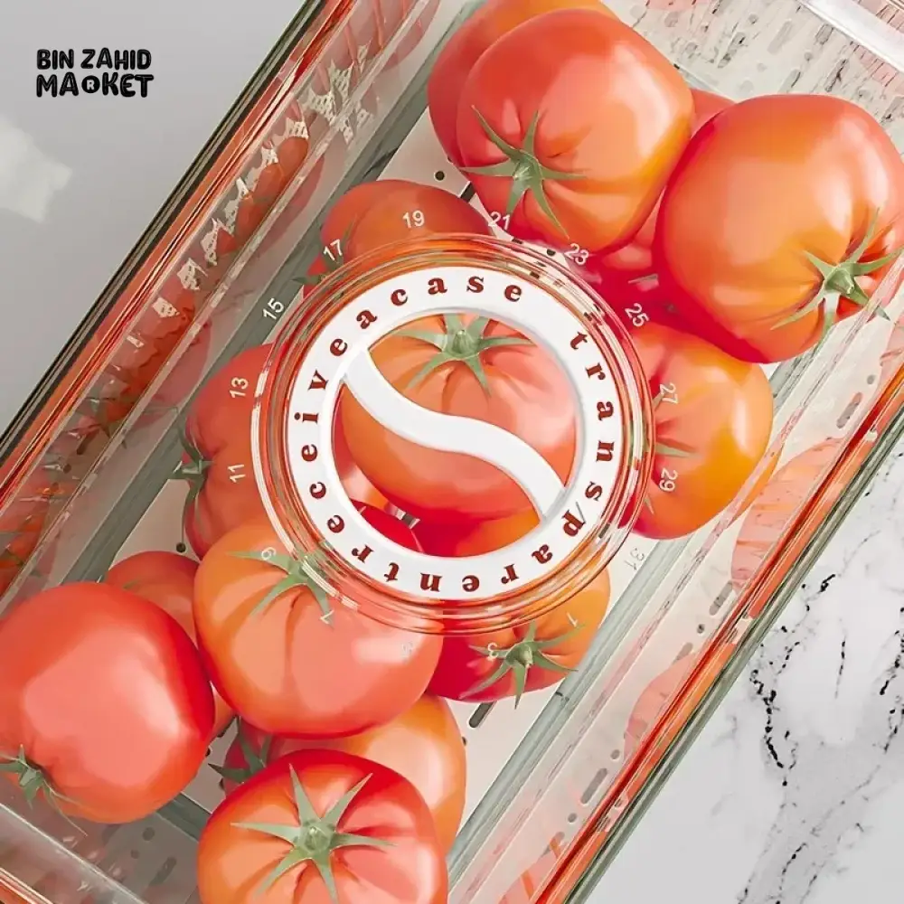 COMPACT ACRYLIC FRIDGE ORGANIZER WITH HANDLE – DURABLE & REUSABLE FOR FRUITS & VEGGIES - Image 13