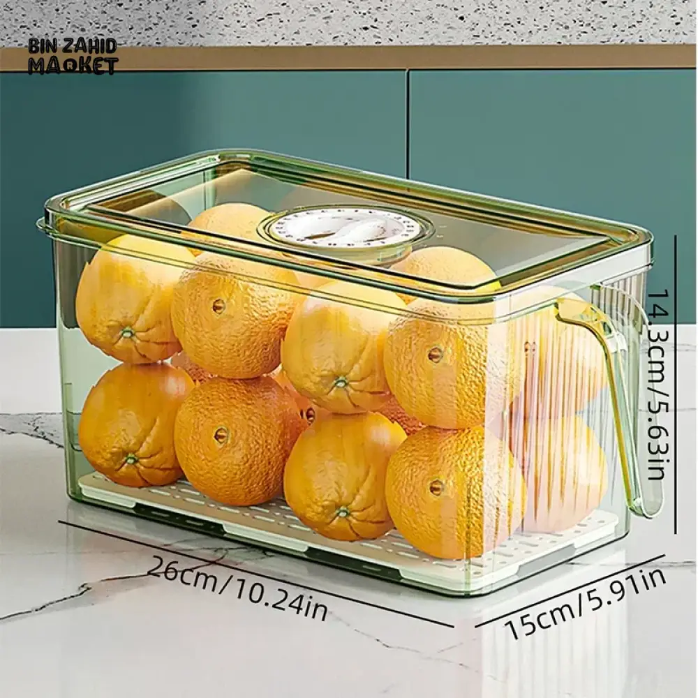 COMPACT ACRYLIC FRIDGE ORGANIZER WITH HANDLE – DURABLE & REUSABLE FOR FRUITS & VEGGIES - Image 14