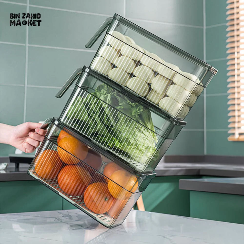 COMPACT ACRYLIC FRIDGE ORGANIZER WITH HANDLE – DURABLE & REUSABLE FOR FRUITS & VEGGIES - Image 5