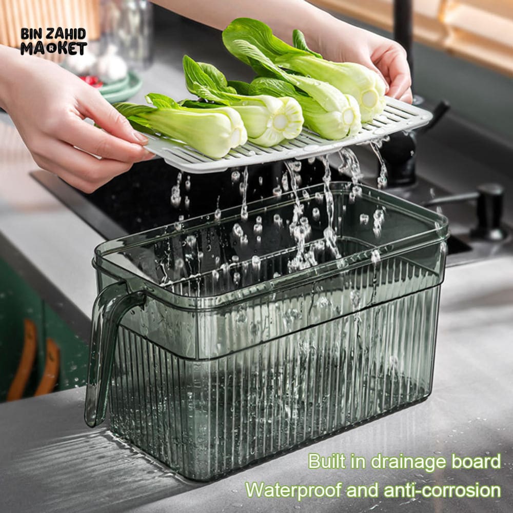 COMPACT ACRYLIC FRIDGE ORGANIZER WITH HANDLE – DURABLE & REUSABLE FOR FRUITS & VEGGIES - Image 6