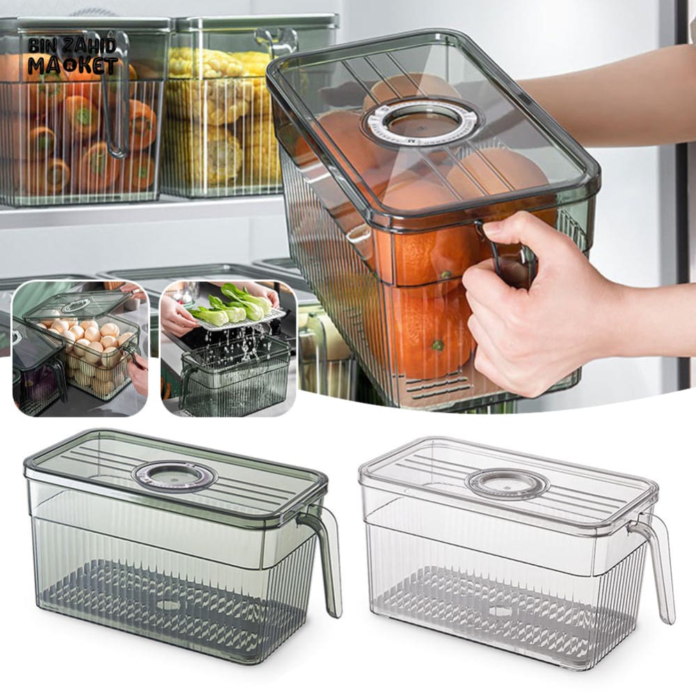 COMPACT ACRYLIC FRIDGE ORGANIZER WITH HANDLE – DURABLE & REUSABLE FOR FRUITS & VEGGIES - Image 7