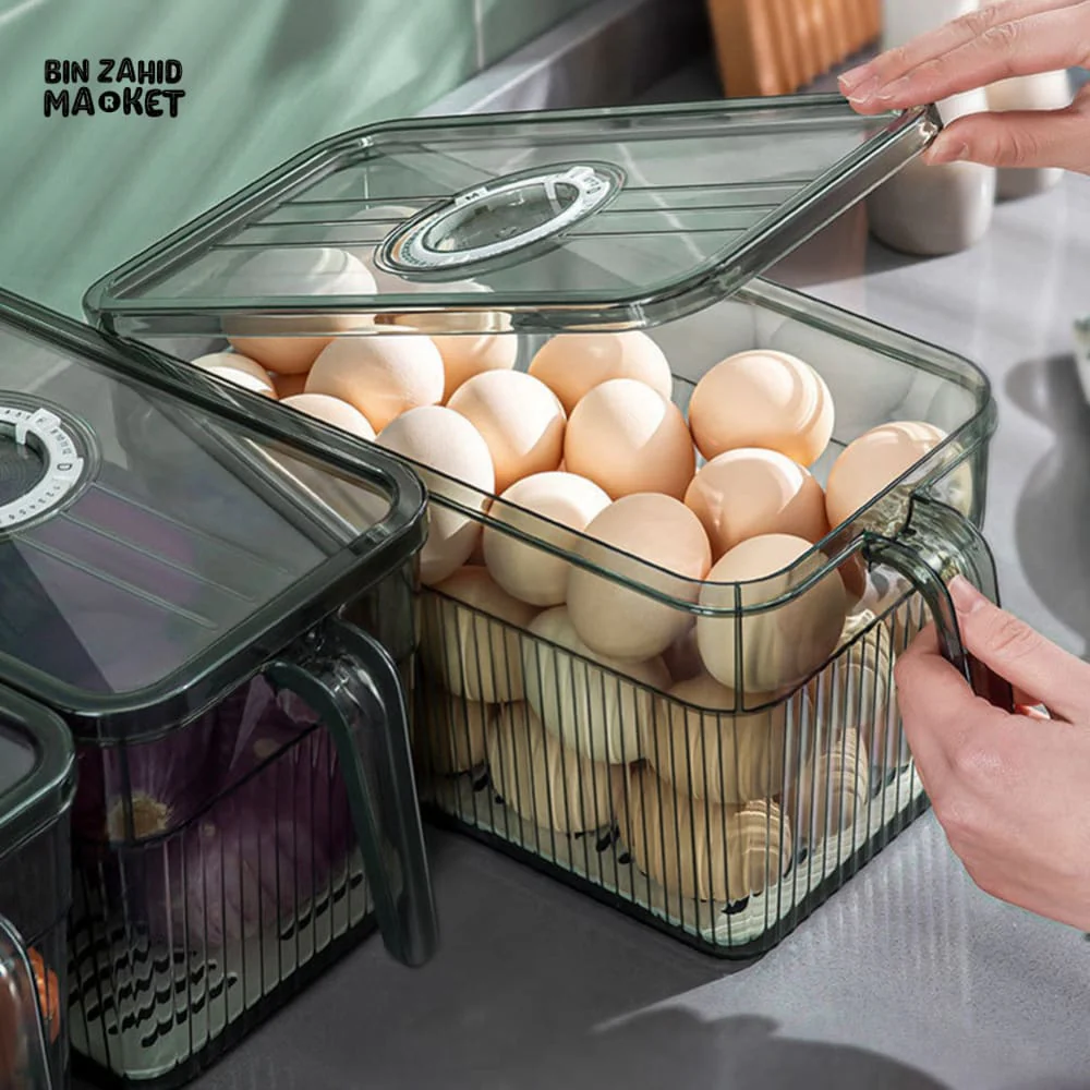 COMPACT ACRYLIC FRIDGE ORGANIZER WITH HANDLE – DURABLE & REUSABLE FOR FRUITS & VEGGIES - Image 8