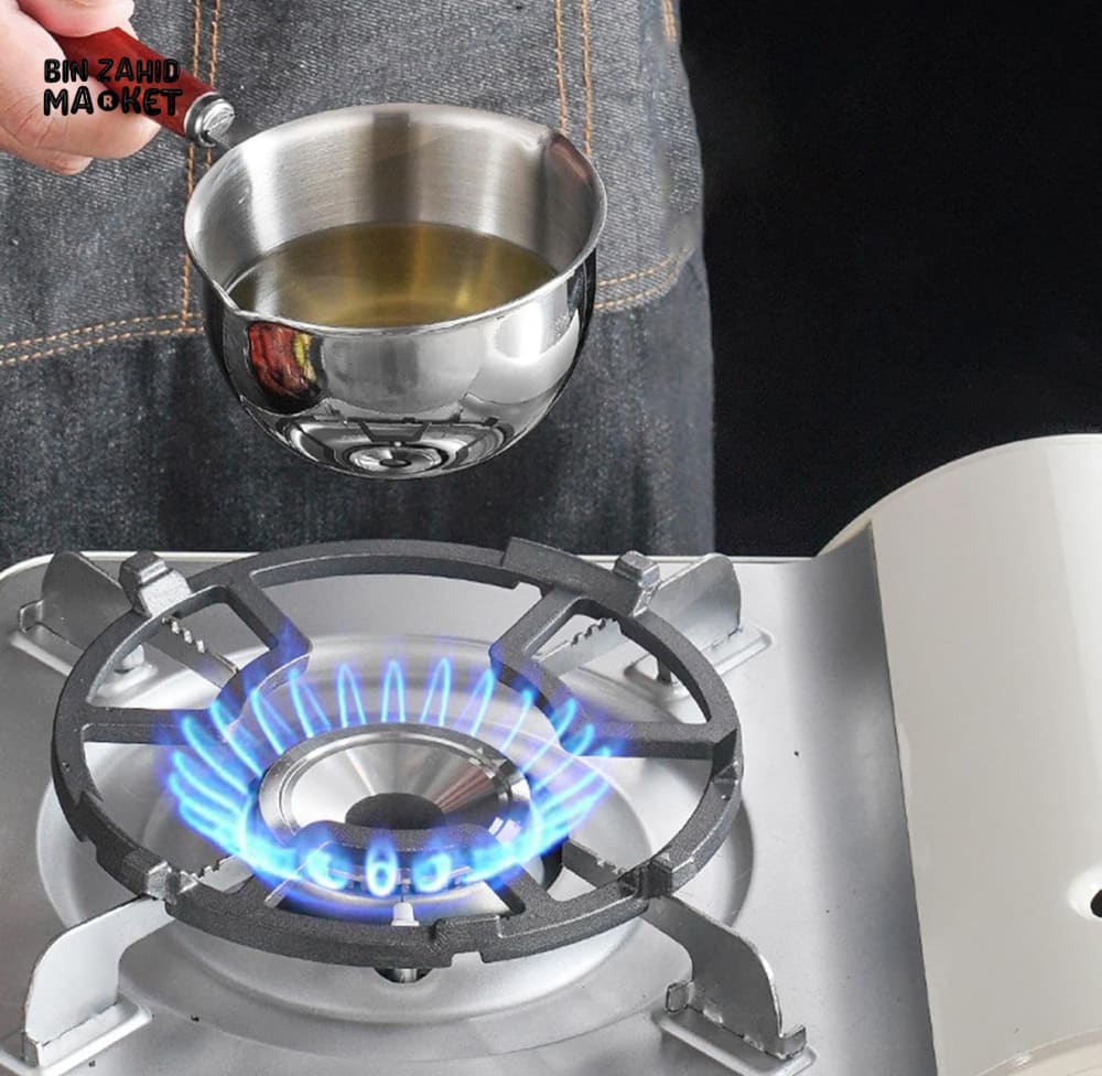 COMPACT STAINLESS STEEL SOUP WARMER – 300ML WITH LONG HANDLE - Image 2