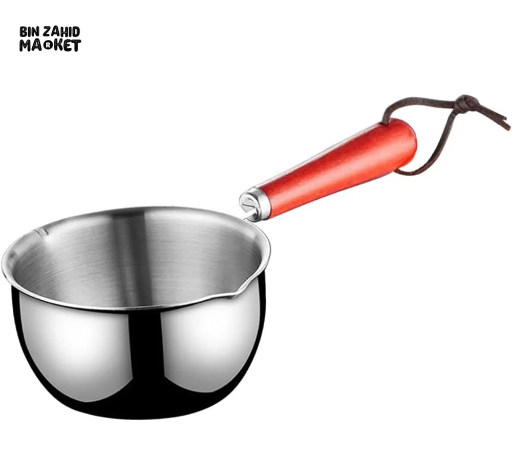 COMPACT STAINLESS STEEL SOUP WARMER – 300ML WITH LONG HANDLE - Image 4