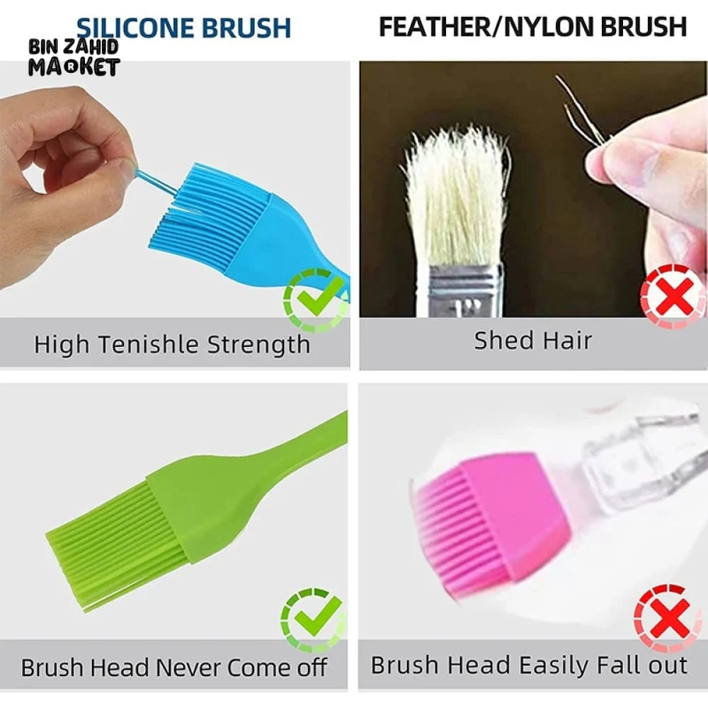 COOKING & GRILLING OIL BRUSH – HIGH-TEMP FOOD-SAFE SILICONE PASTRY BRUSH - Image 5
