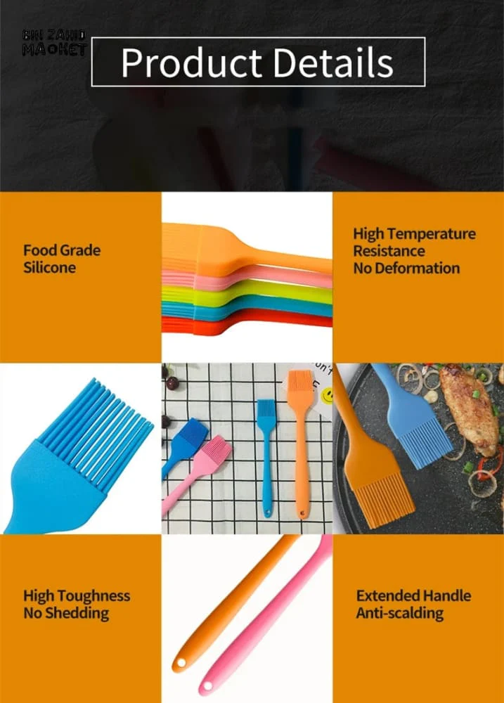 COOKING & GRILLING OIL BRUSH – HIGH-TEMP FOOD-SAFE SILICONE PASTRY BRUSH - Image 9