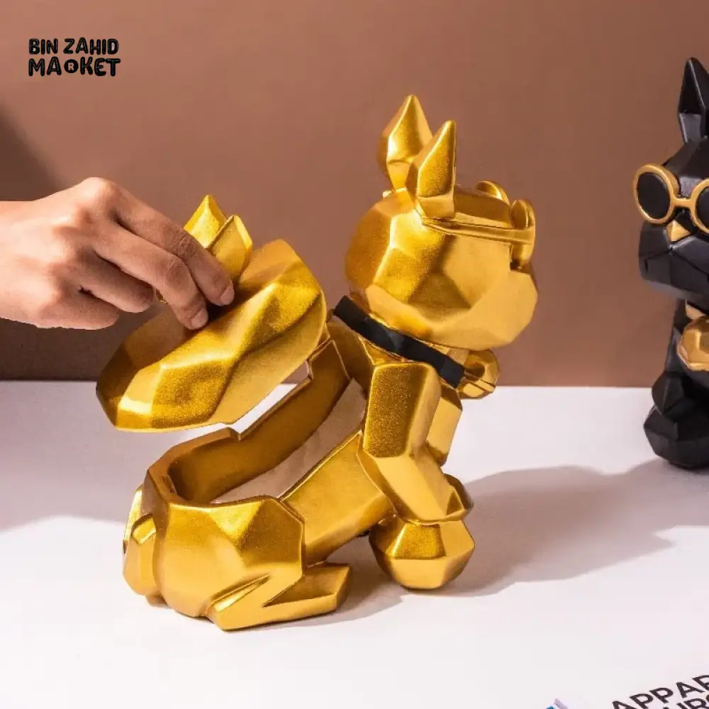 COOL CANINE GEOMETRIC TISSUE HOLDER SCULPTURE MODERN DOG DESIGN DESK & HOME DECOR - Image 2