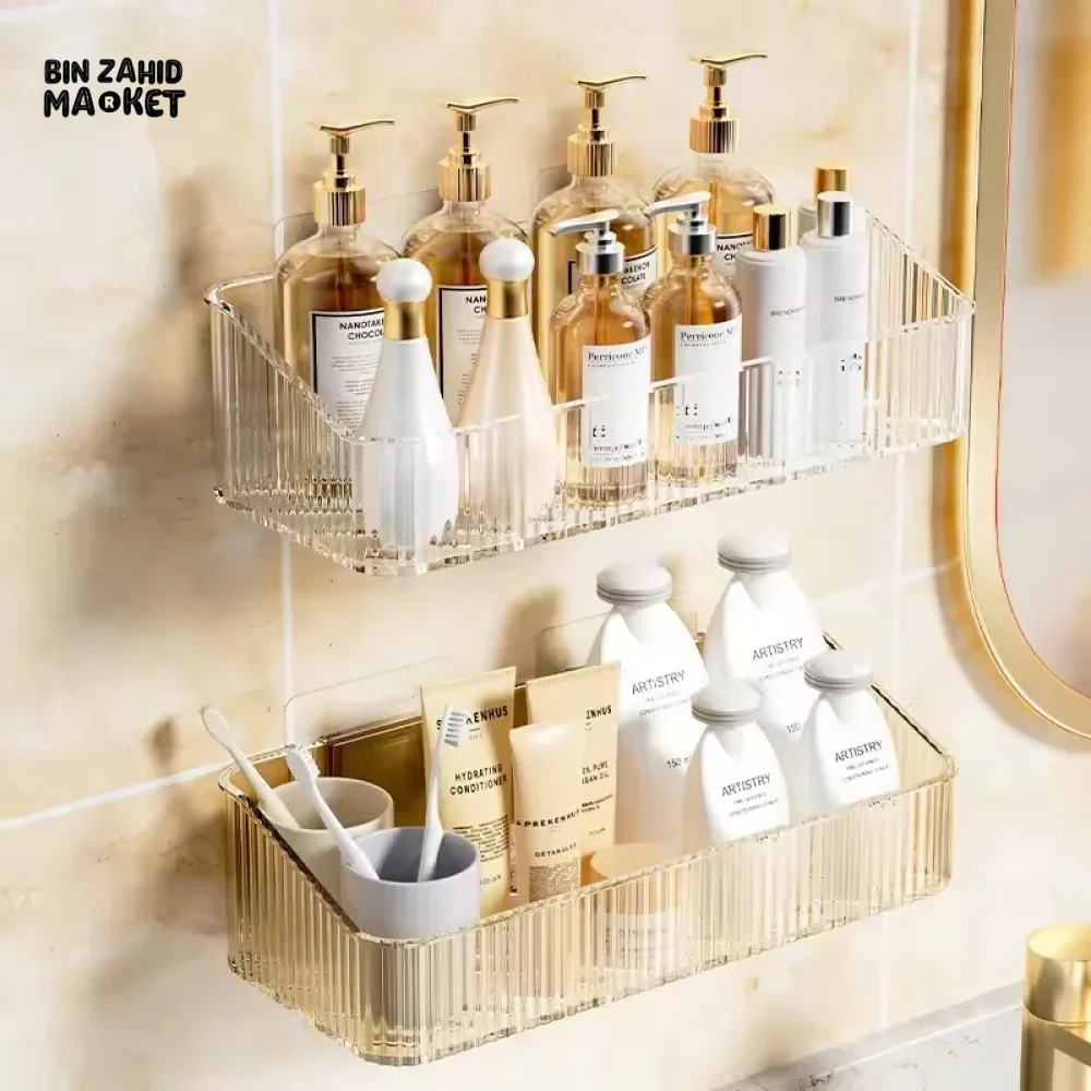 CORNER WALL-MOUNTED COSMETIC RACK – NO-DRILL BATHROOM ORGANIZER FOR ACCESSORIES - Image 2