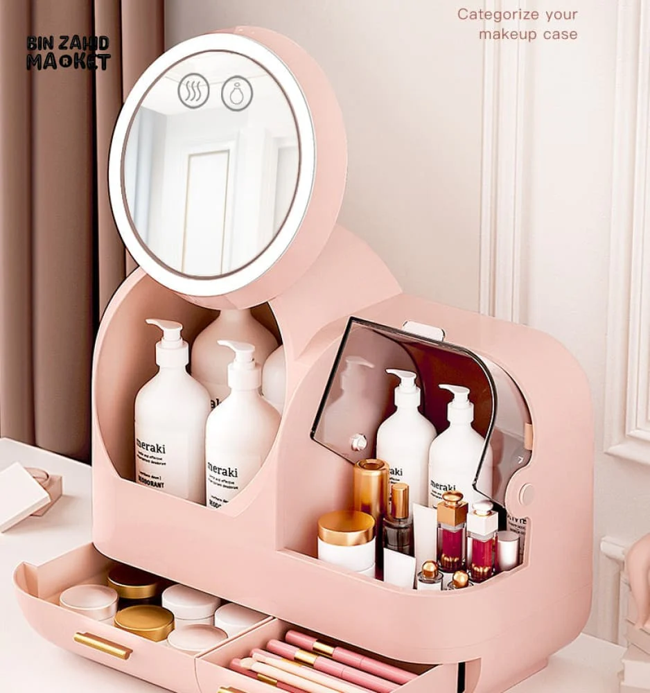 COSMETIC ORGANIZER WITH FAN & LED MIRROR - Image 4