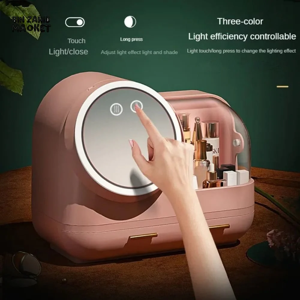 COSMETIC ORGANIZER WITH FAN & LED MIRROR - Image 6