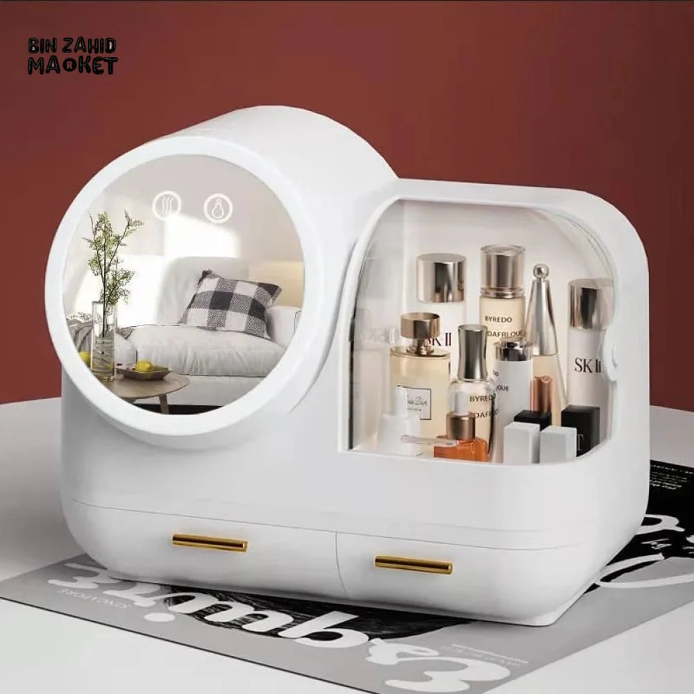 COSMETIC ORGANIZER WITH FAN & LED MIRROR - Image 8