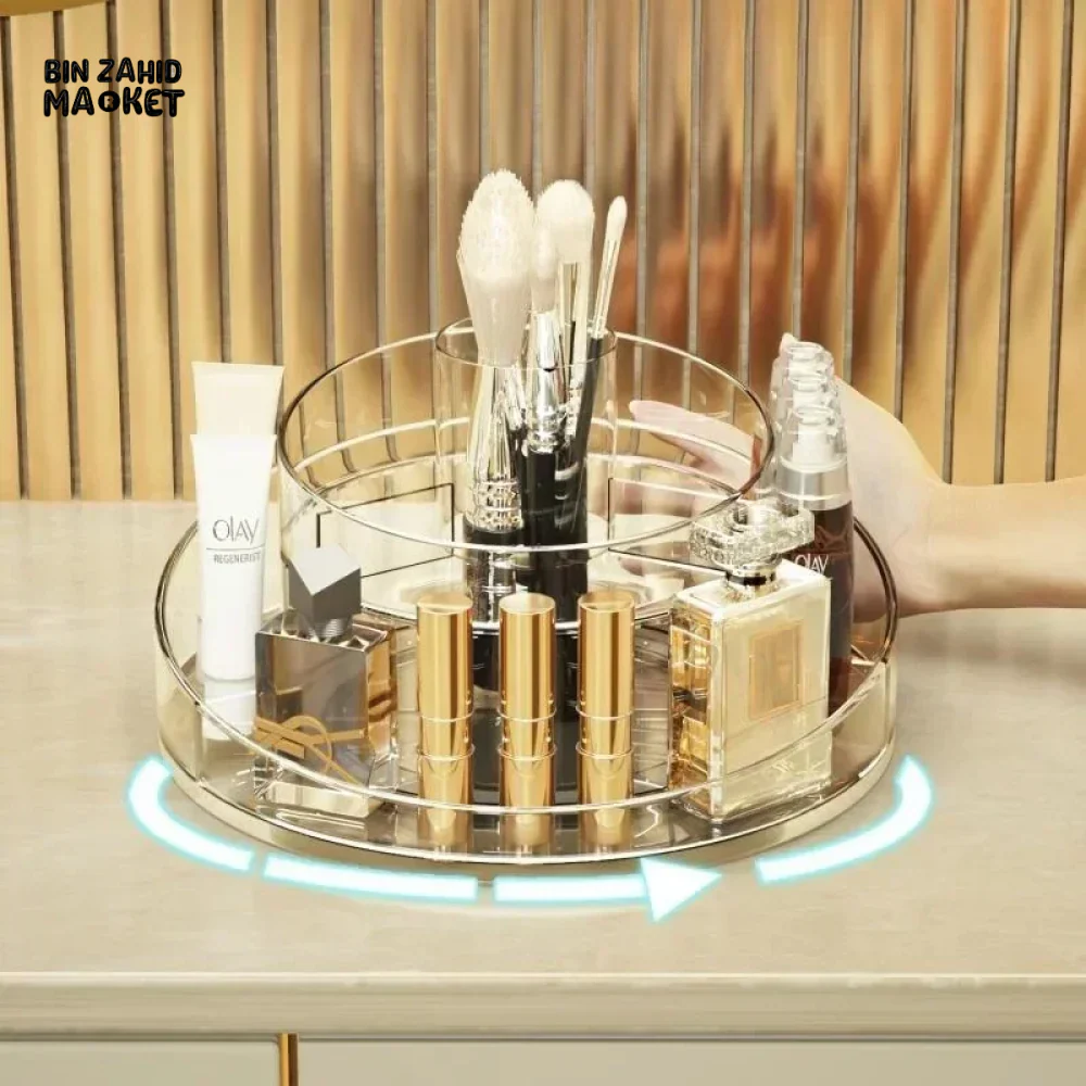 COSMETIC STORAGE BOX, LARGE CAPACITY, 360° ROTATABLE, MAKEUP BRUSH ORGANIZER. - Image 3