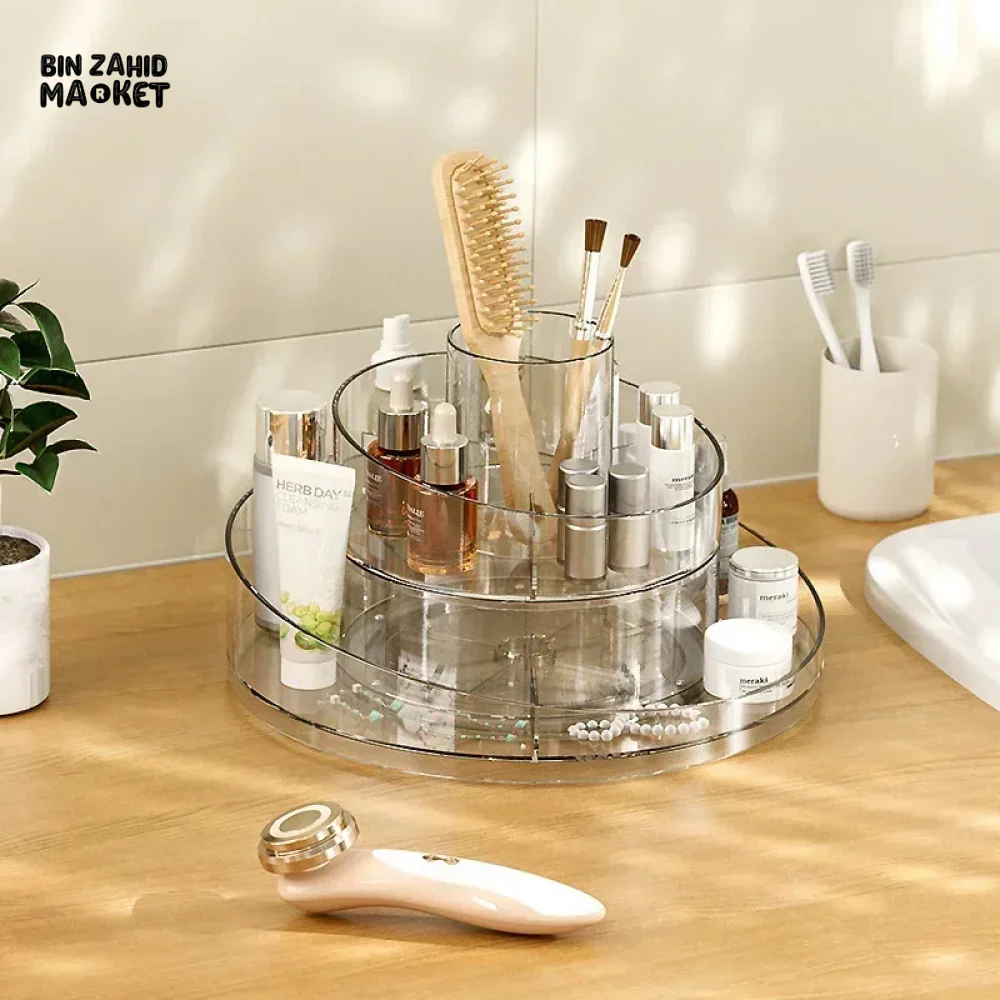 COSMETIC STORAGE BOX, LARGE CAPACITY, 360° ROTATABLE, MAKEUP BRUSH ORGANIZER. - Image 5