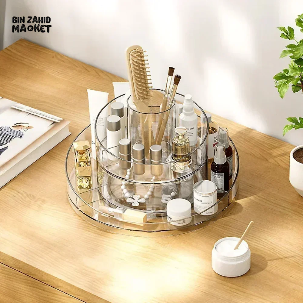 COSMETIC STORAGE BOX, LARGE CAPACITY, 360° ROTATABLE, MAKEUP BRUSH ORGANIZER. - Image 7