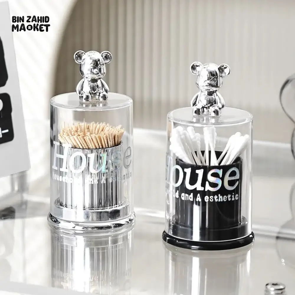 CREATIVE BEAR TOOTHPICK HOLDER & COTTON SWAB STORAGE BOX 1 PIECES TOOTHPICK DISPENSER KITCHEN GADGET
