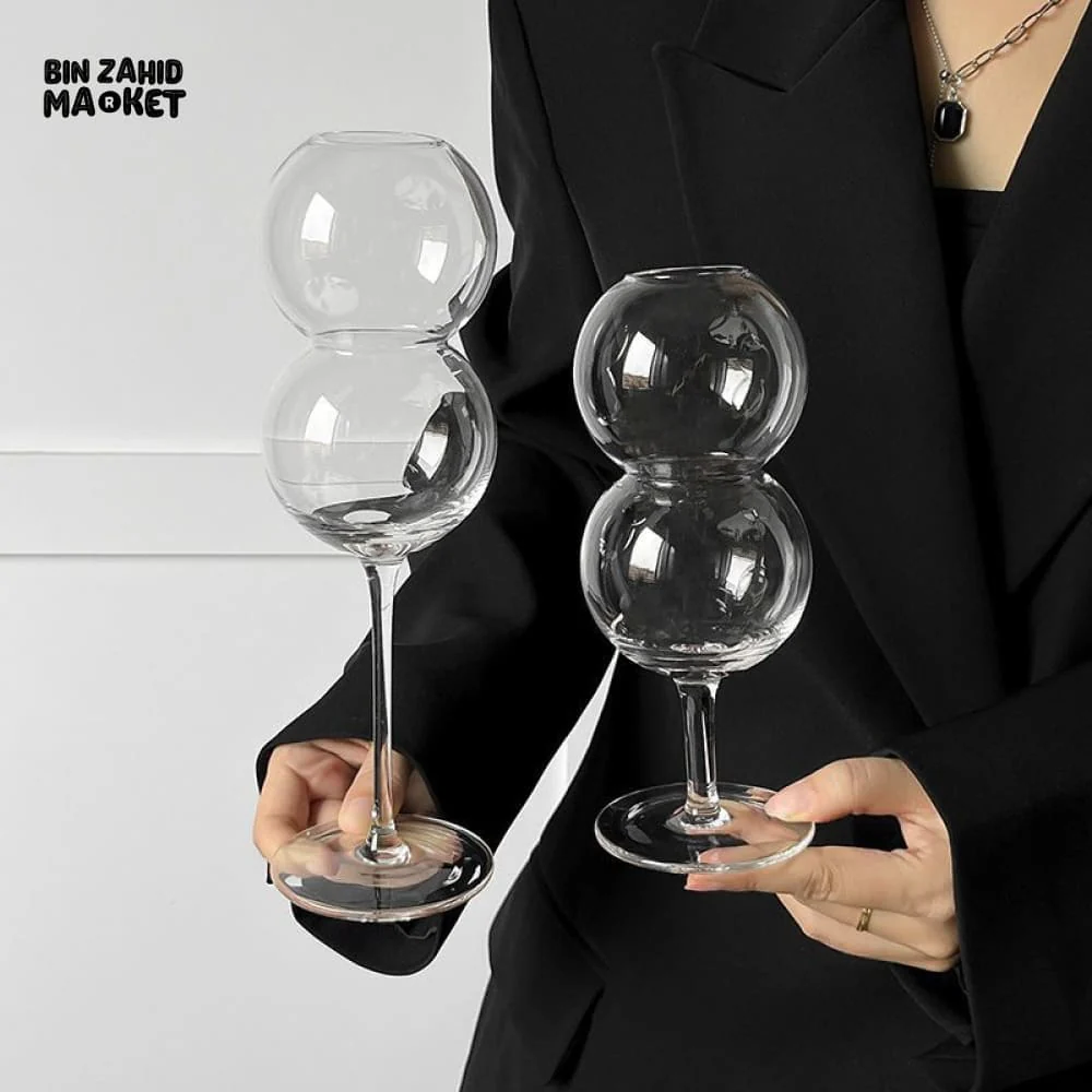 CREATIVE BUBBLE GLASS – UNIQUE ROUND CUP FOR COCKTAILS JUICE MILK & MORE - LARGE - Image 6