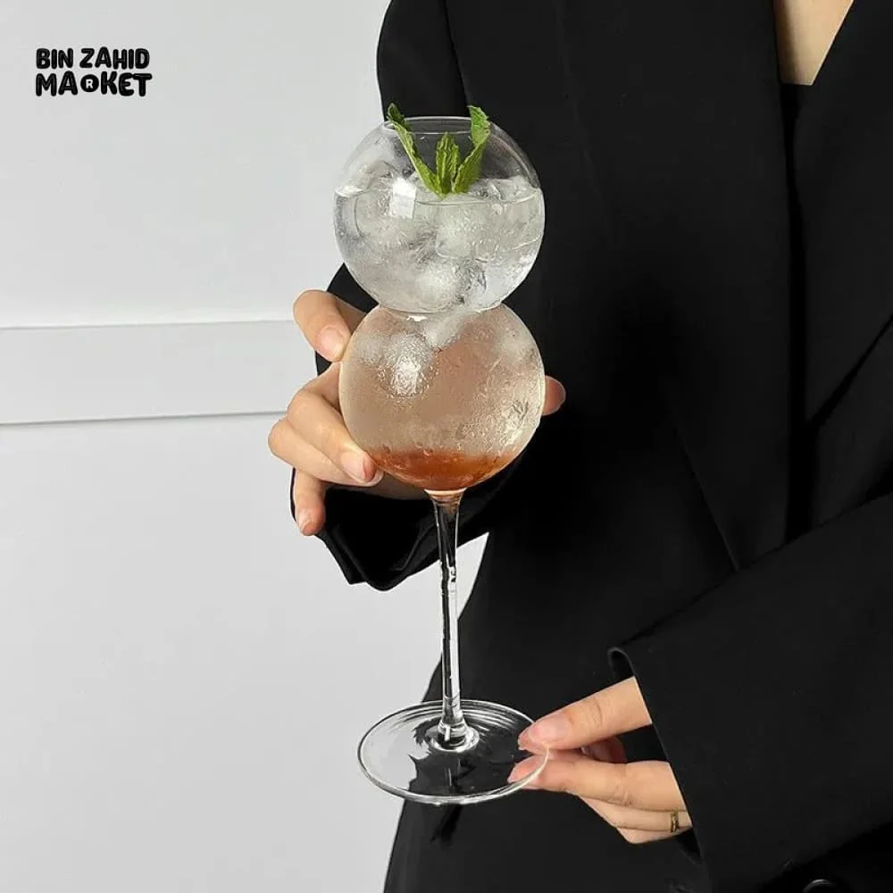 CREATIVE BUBBLE GLASS – UNIQUE ROUND CUP FOR COCKTAILS JUICE MILK & MORE - LARGE - Image 7