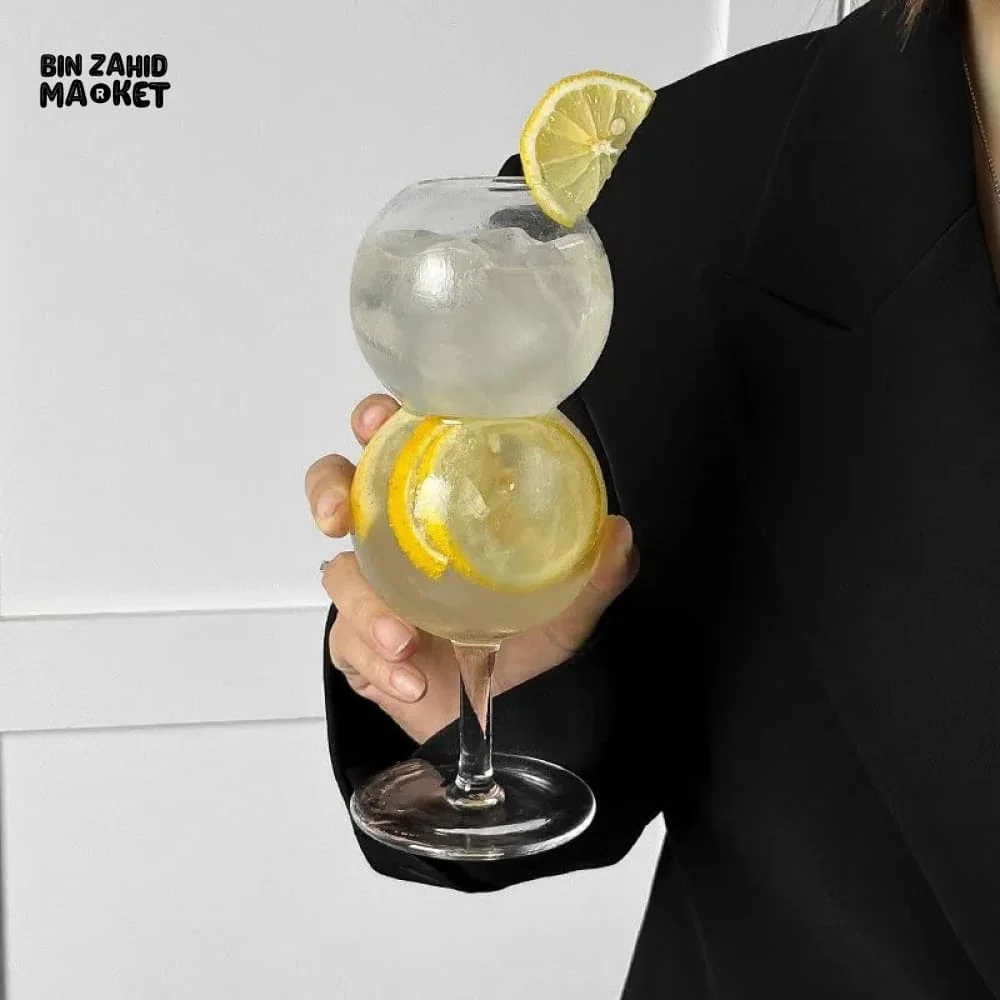 CREATIVE BUBBLE GLASS – UNIQUE ROUND CUP FOR COCKTAILS JUICE MILK & MORE - LARGE - Image 8