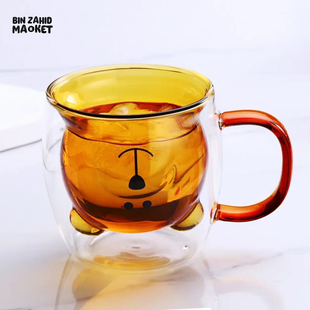 CREATIVE CUTE BEAR GLASS MUG – 250 ML PERFECT FOR MILK JUICE AND TEA - Image 12