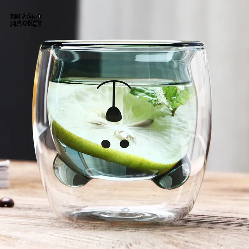 CREATIVE CUTE BEAR GLASS MUG – 250 ML PERFECT FOR MILK JUICE AND TEA - Image 14