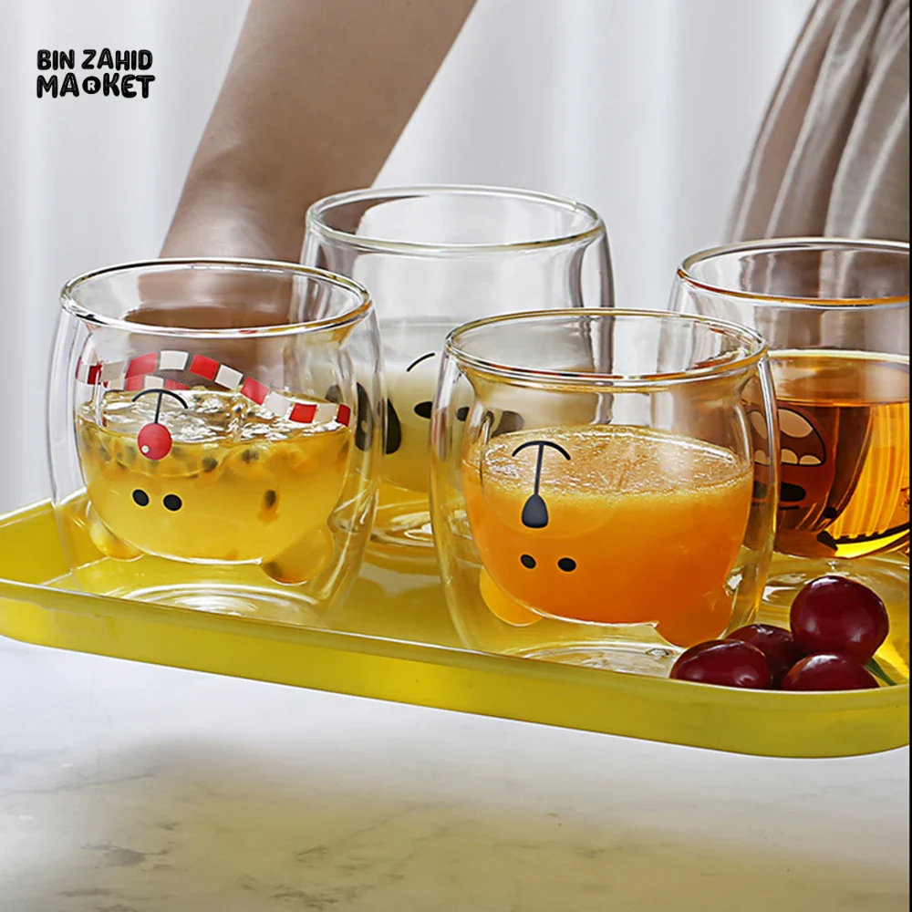 CREATIVE CUTE BEAR GLASS MUG – 250 ML PERFECT FOR MILK JUICE AND TEA - Image 2