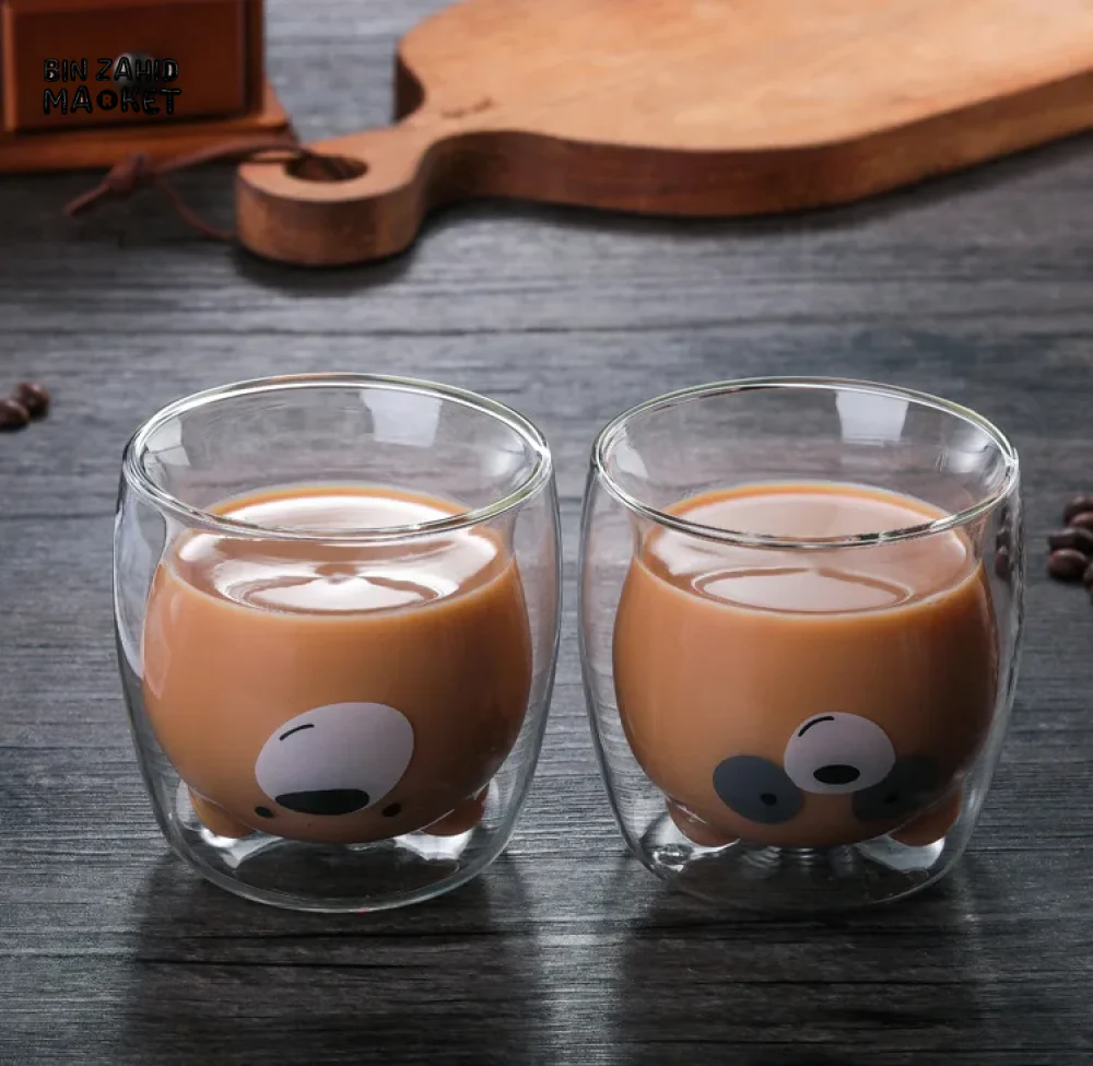 CREATIVE CUTE BEAR GLASS MUG – 250 ML PERFECT FOR MILK JUICE AND TEA - Image 6