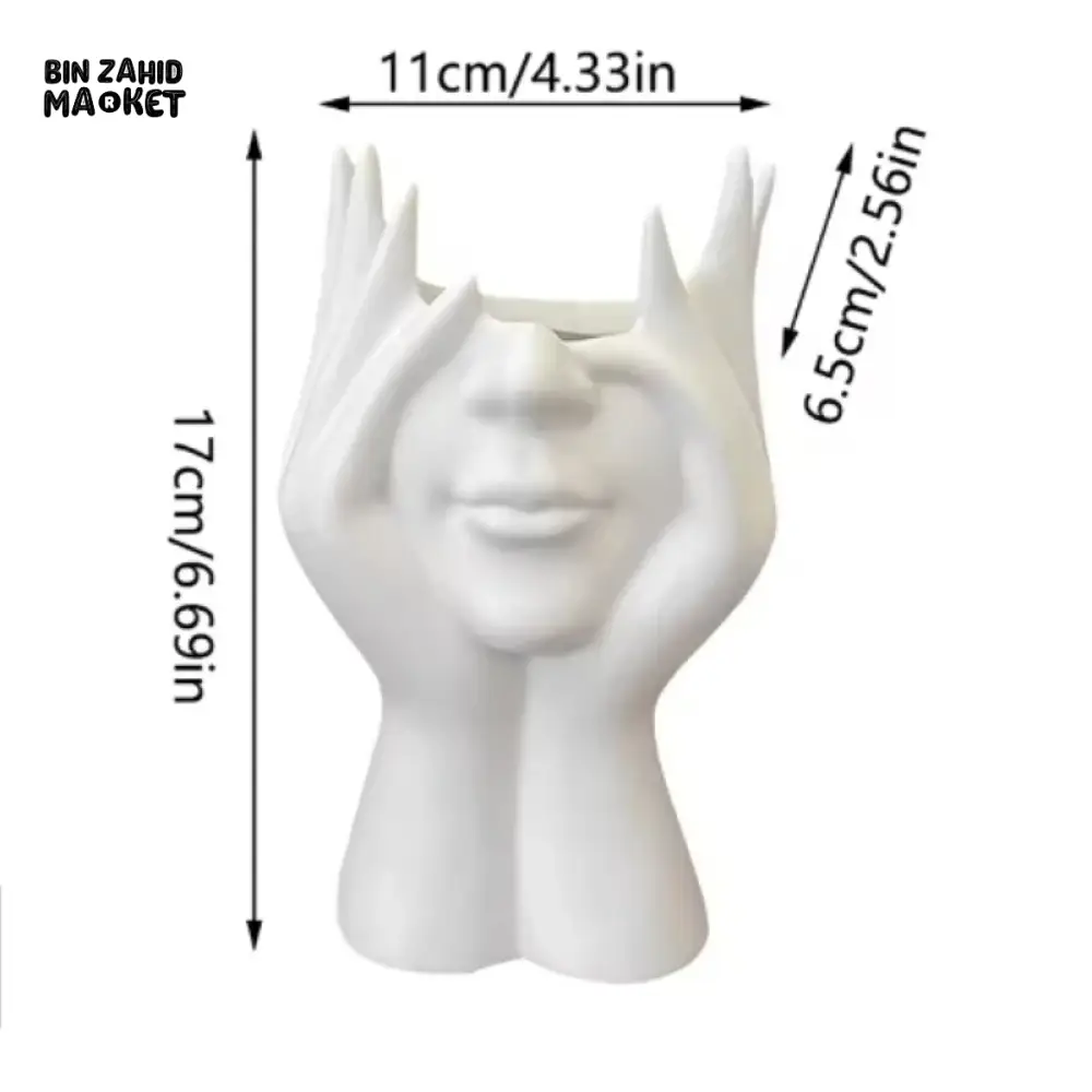 CREATIVE HUMAN BODY ART PEN & BRUSH HOLDER – MULTIFUNCTIONAL DESKTOP STORAGE OFFICE SUPPLIES ORGANIZER & MAKEUP BRUSH HOLDER DECORATION - WHITE - Image 6