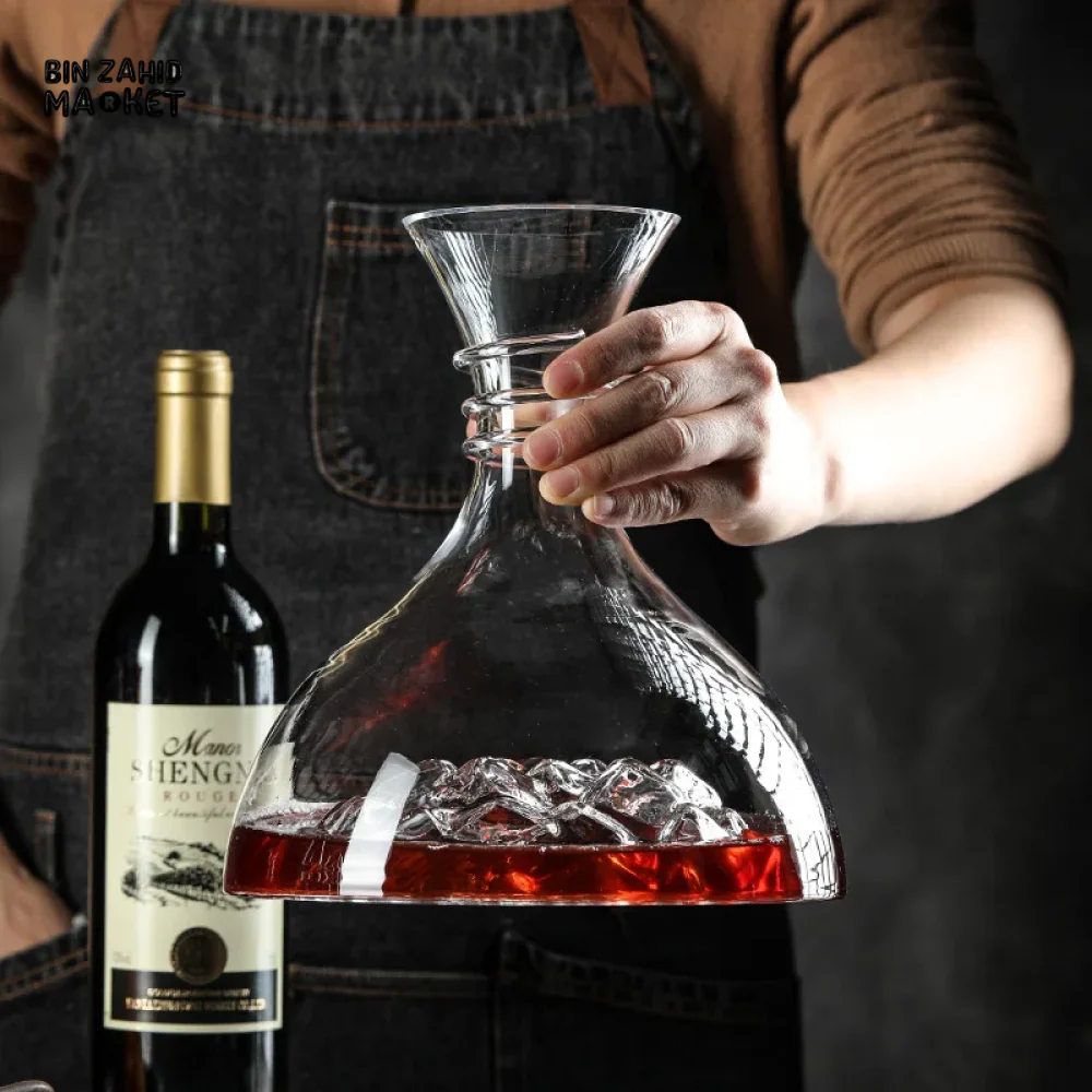 CREATIVE ICEBERG ICE CUBE WINE CONTAINER CRYSTAL GLASS DECANTER WITH GEOMETRIC CONCAVE BOTTOM - Image 2
