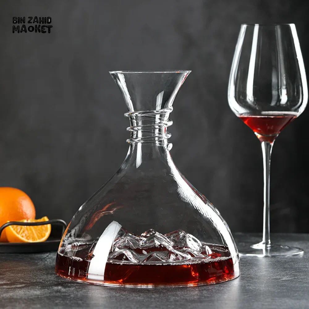 CREATIVE ICEBERG ICE CUBE WINE CONTAINER CRYSTAL GLASS DECANTER WITH GEOMETRIC CONCAVE BOTTOM - Image 3