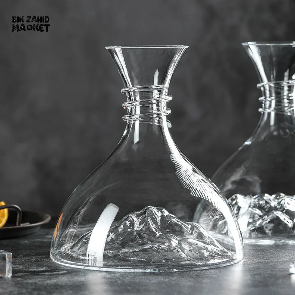 CREATIVE ICEBERG ICE CUBE WINE CONTAINER CRYSTAL GLASS DECANTER WITH GEOMETRIC CONCAVE BOTTOM - Image 4