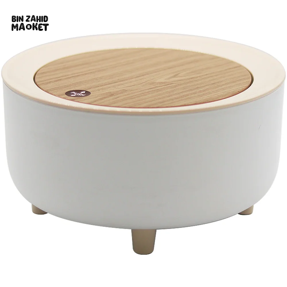 CREATIVE MINI DESKTOP TRASH CAN WITH LID – BEDROOM OFFICE COFFEE TABLE WASTE BIN TABLE TOP - Image 7