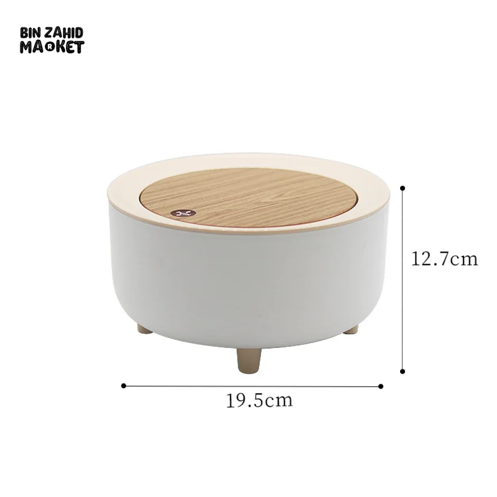 CREATIVE MINI DESKTOP TRASH CAN WITH LID – BEDROOM OFFICE COFFEE TABLE WASTE BIN TABLE TOP - Image 8