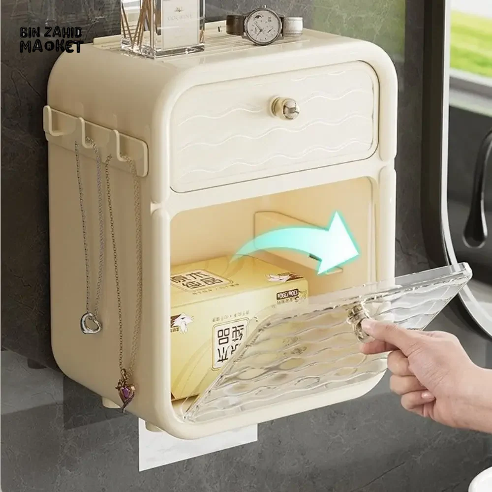 CREATIVE WALL-MOUNTED PAPER TOWEL HOLDER STURDY PLASTIC NAPKIN DISPENSER FOR KITCHEN & BATHROOM - Image 3