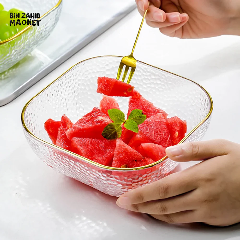 CRYSTAL SQUARE BOWL – VERSATILE TABLEWARE FOR SALAD DESSERT SOUP NOODLES & FRUITS PERFECT FOR HOME USE - Image 4