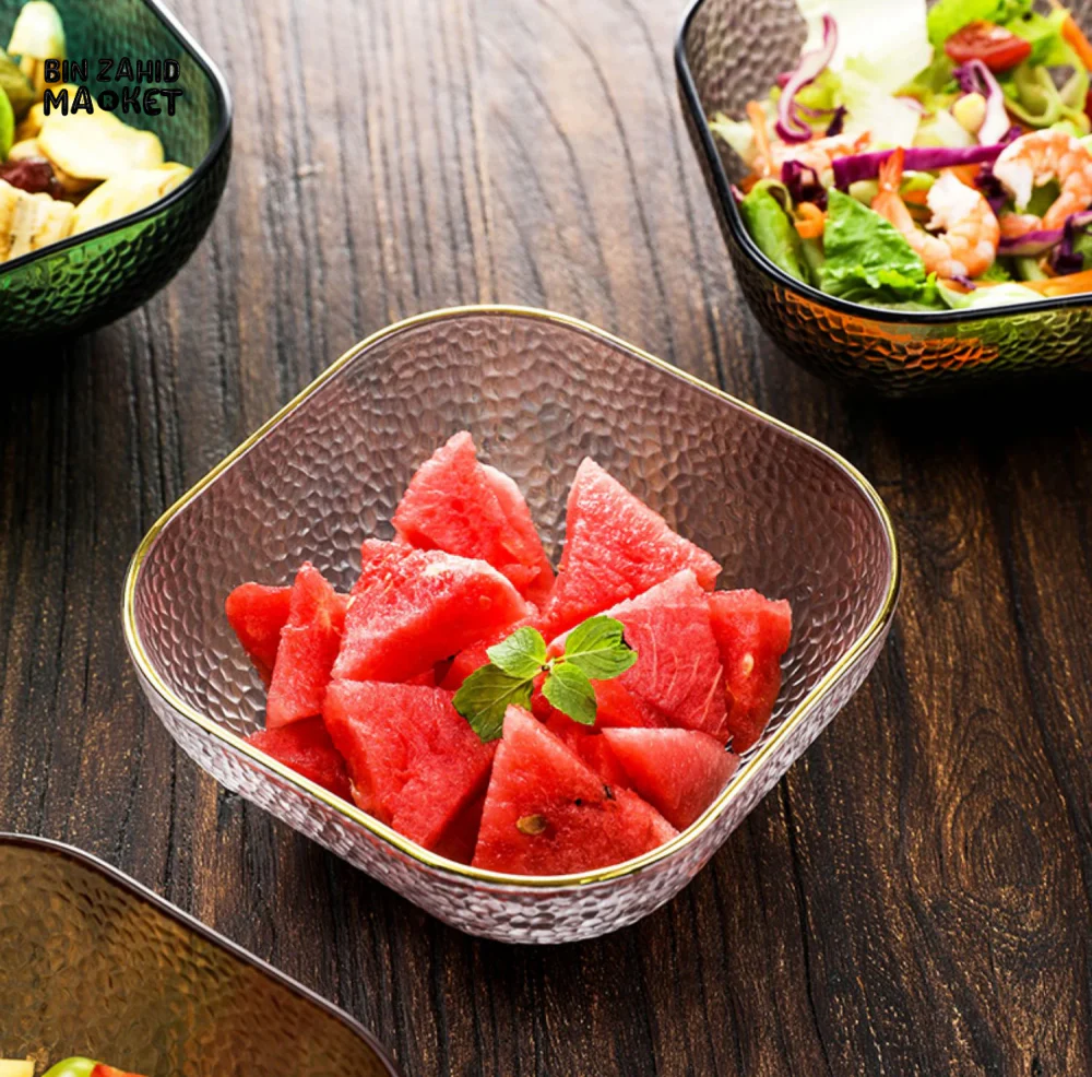 CRYSTAL SQUARE BOWL – VERSATILE TABLEWARE FOR SALAD DESSERT SOUP NOODLES & FRUITS PERFECT FOR HOME USE - Image 6