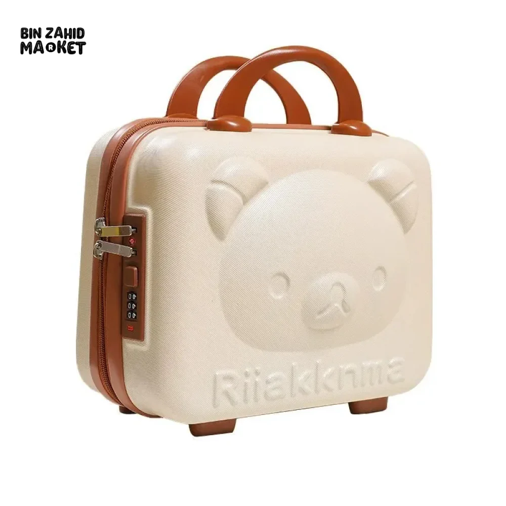 CUTE BEAR CARTOON PASSWORD BOX LARGE CAPACITY PORTABLE TRAVEL SUITCASE WOMEN'S HANGING BAG WITH HANDHELD LUGGAGE & ZIPPER CLOSURE - Image 11