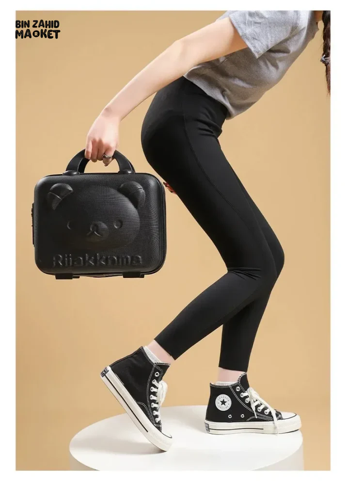 CUTE BEAR CARTOON PASSWORD BOX LARGE CAPACITY PORTABLE TRAVEL SUITCASE WOMEN'S HANGING BAG WITH HANDHELD LUGGAGE & ZIPPER CLOSURE - Image 13