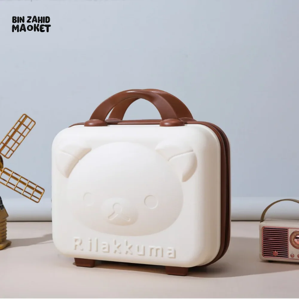 CUTE BEAR CARTOON PASSWORD BOX LARGE CAPACITY PORTABLE TRAVEL SUITCASE WOMEN'S HANGING BAG WITH HANDHELD LUGGAGE & ZIPPER CLOSURE - Image 14