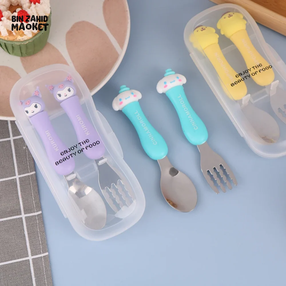 CUTE CARTOON ANIME SPOON FORK SET PORTABLE STAINLESS STEEL TABLEWARE - Image 8