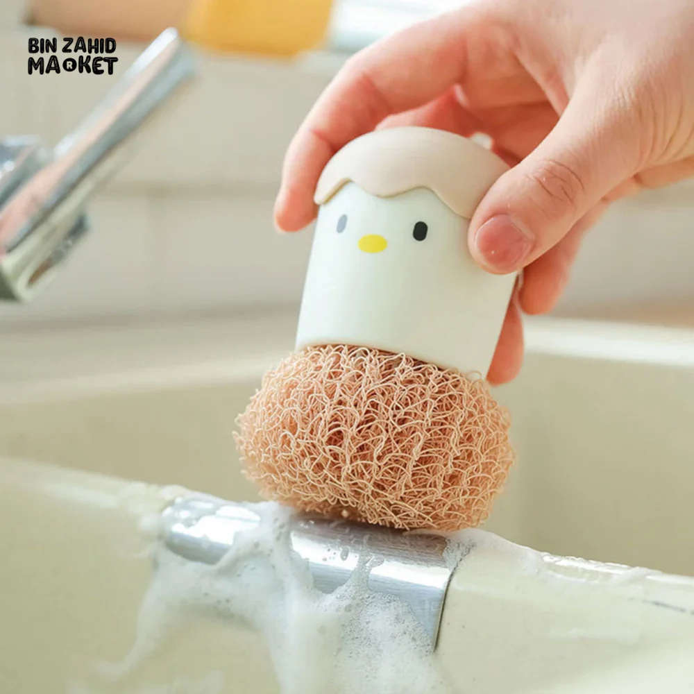 CUTE EGG KITCHEN CLEANING BRUSH | SILICONE DISHWASHING BRUSH FRUIT & VEGETABLE SCRUBBER POT & PAN SCOURING PAD - Image 5
