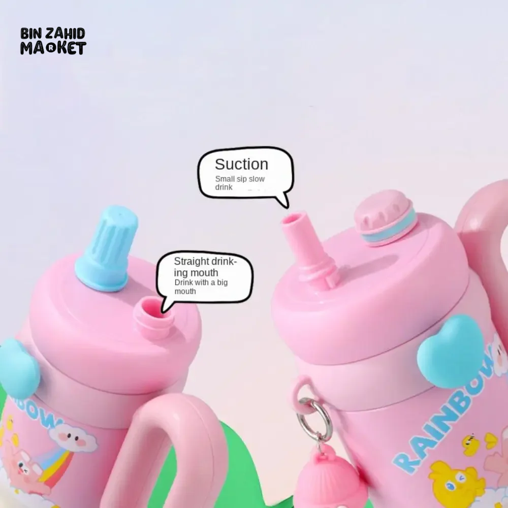 CUTE KAWAII INSULATED TUMBLER SIPPER 800ML WITH HANDLE & STRAW LEAKPROOF & STAINLESS STEEL - Image 13