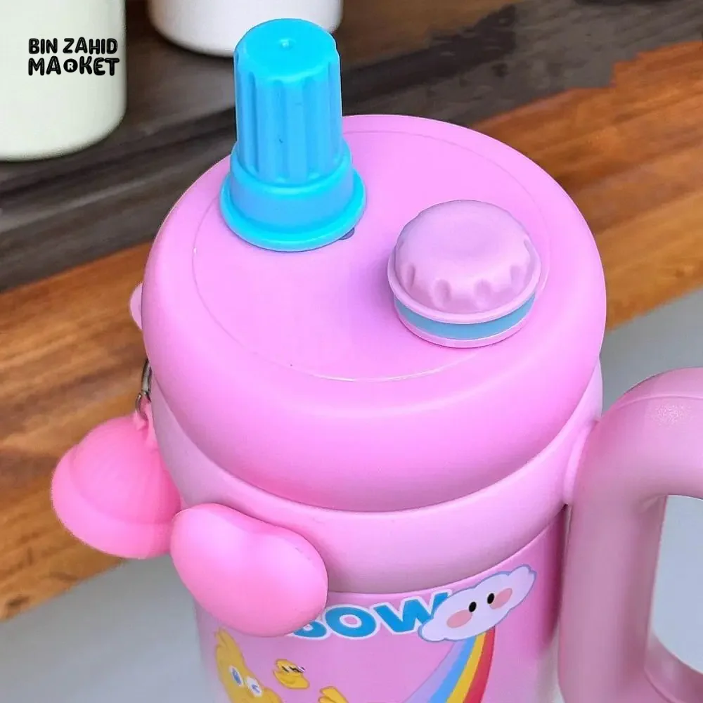 CUTE KAWAII INSULATED TUMBLER SIPPER 800ML WITH HANDLE & STRAW LEAKPROOF & STAINLESS STEEL - Image 15