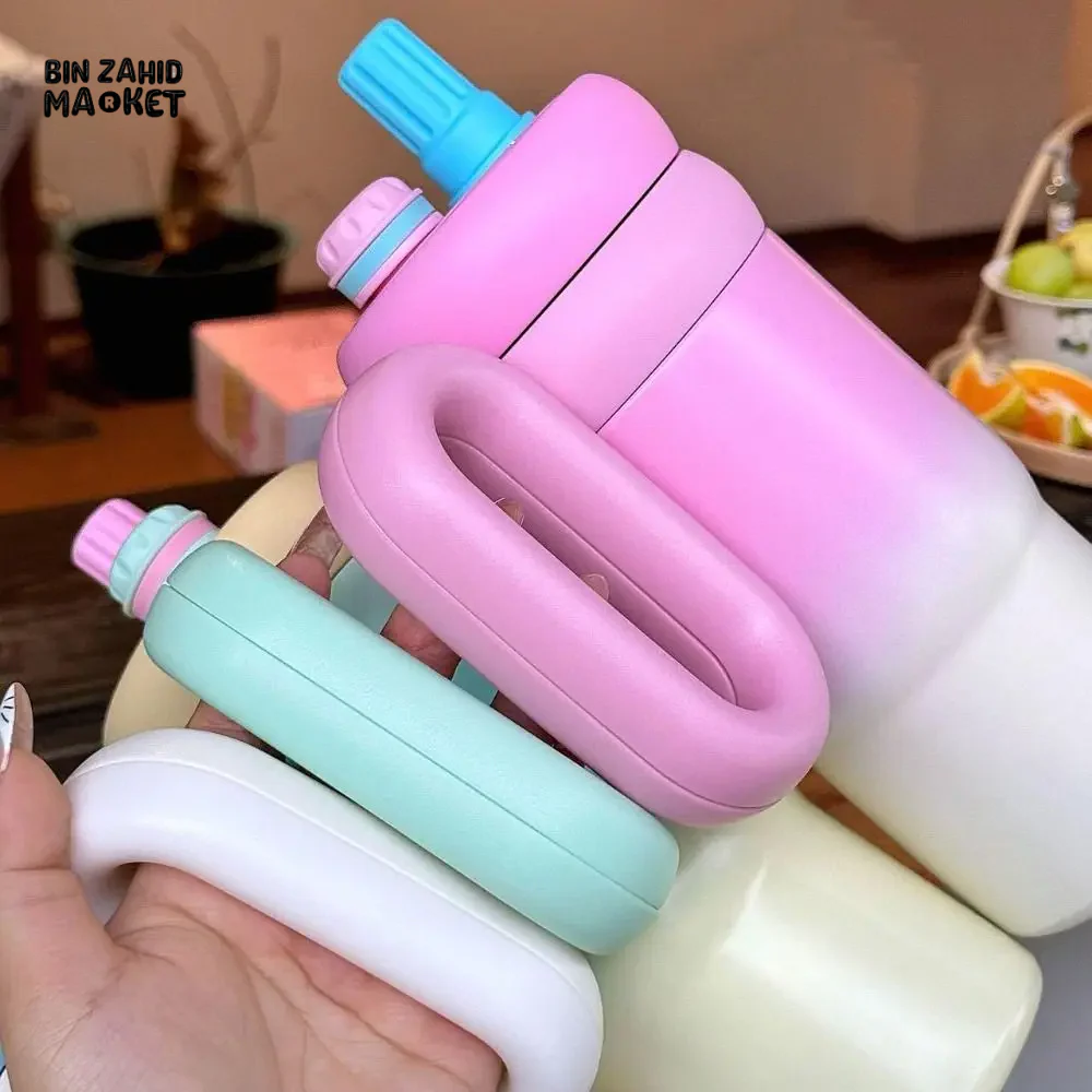 CUTE KAWAII INSULATED TUMBLER SIPPER 800ML WITH HANDLE & STRAW LEAKPROOF & STAINLESS STEEL - Image 16